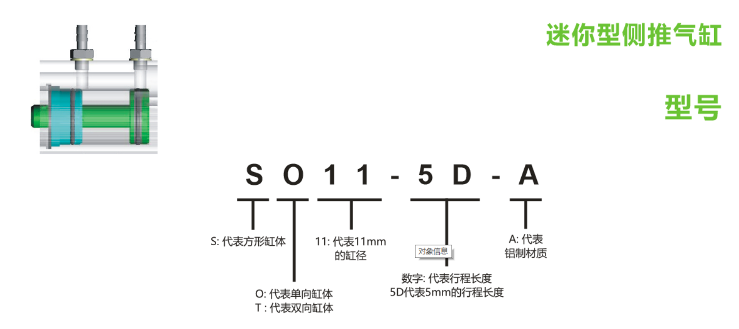 SO11-10D-A 迷你型侧推气缸(SO)