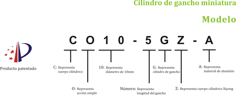 Cilindro de gancho miniatura