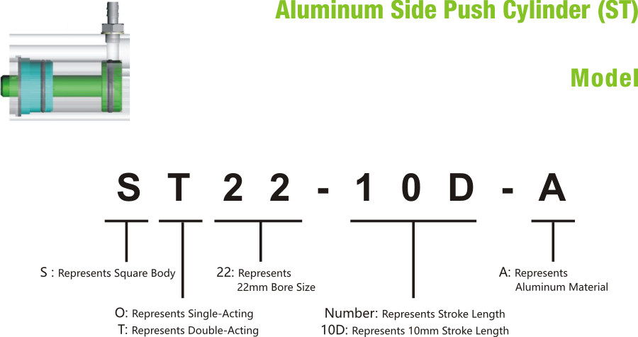 Aluminum Side Push Cylinder(ST22)